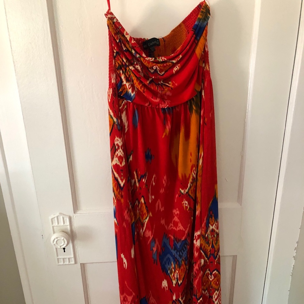 Mlle Gabrielle Red Ikat Dress
